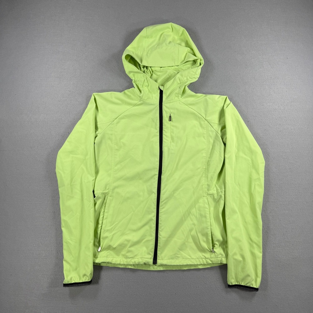 Athleta Dash Jacket Women XXS Lime Green Hooded Full Zip Running Workout Gym